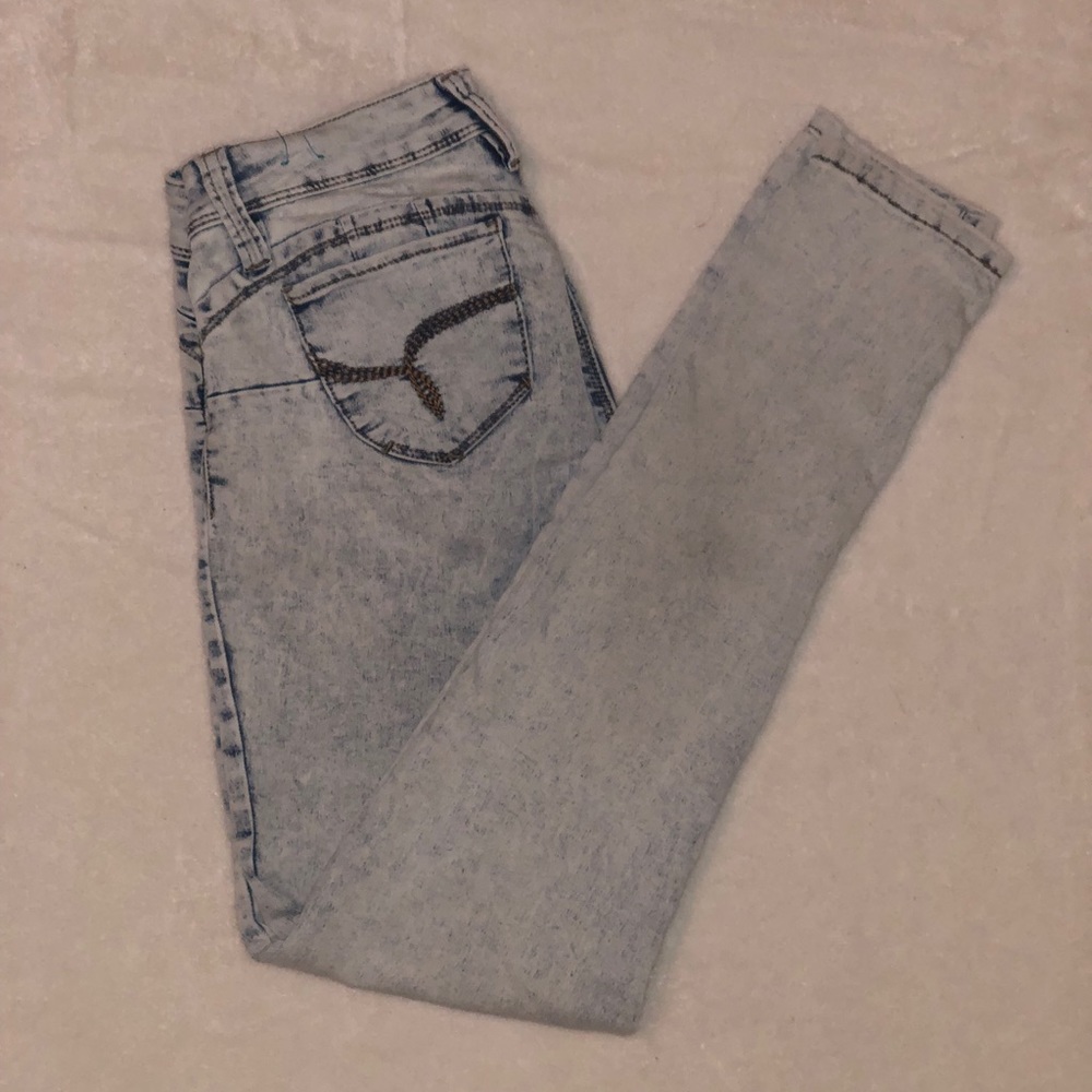 Light Wash Acid Jeans